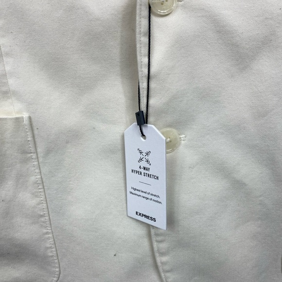 Express Men's Slim Suit Jacket Stone Beige Business Professional 42R New 4 Way - Picture 3 of 8